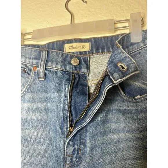 MADEWELL 30" Slim Demi-Boot Jeans in Danville Wash Ripped Edition Medium Wash - Picture 9 of 16